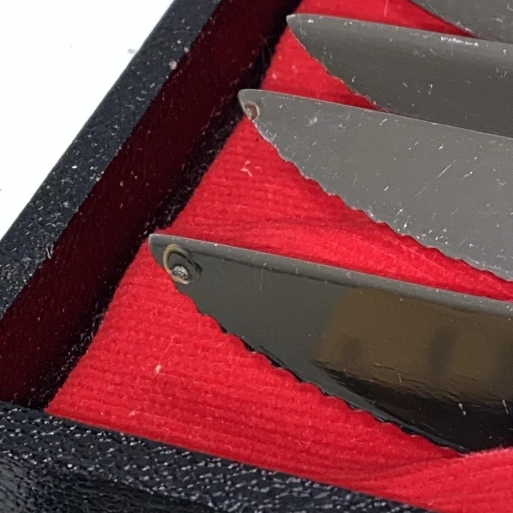 VTG Sheffield EALES 1779 Pistol Handle Knife Set 6 Stainless Steel Steak Knives
